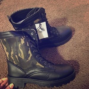 Brand New Camo leather boots